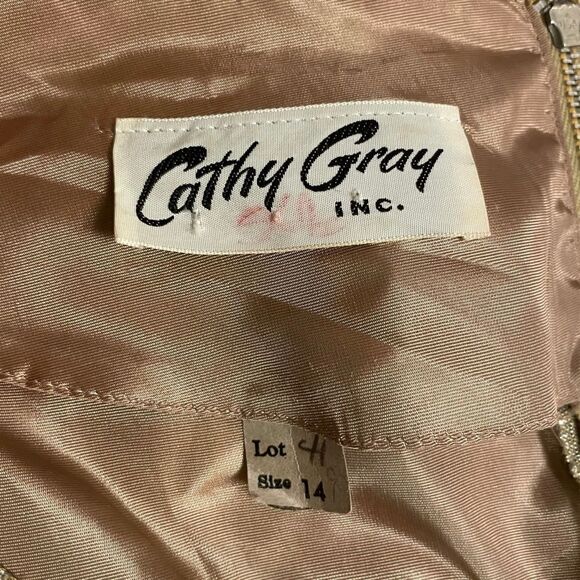 Vintage 60’s Cathy Gray Gold Metallic Dress - Picture 6 of 6